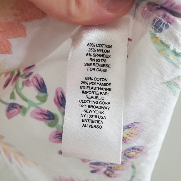 Elie Tahari Sunflower Floral Tie Back Ruffle Sleeve Blouse in White Size S - Picture 5 of 7